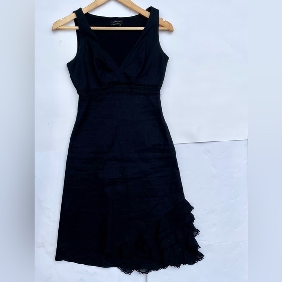 BCBG Max Azria Linen blend dress with lace Black - Picture 8 of 8